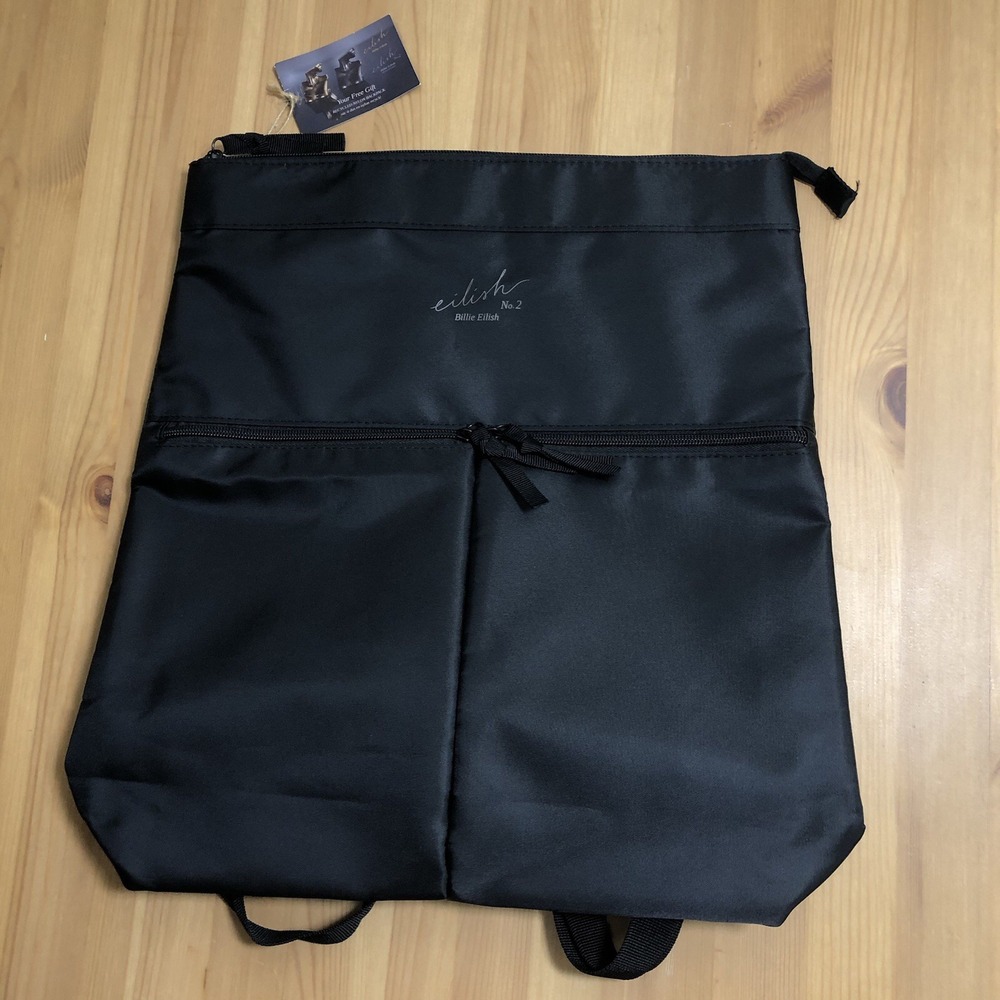 Billie Eilish No. 2 Backpack 3 Zip Compartments Rectangular Shape Black